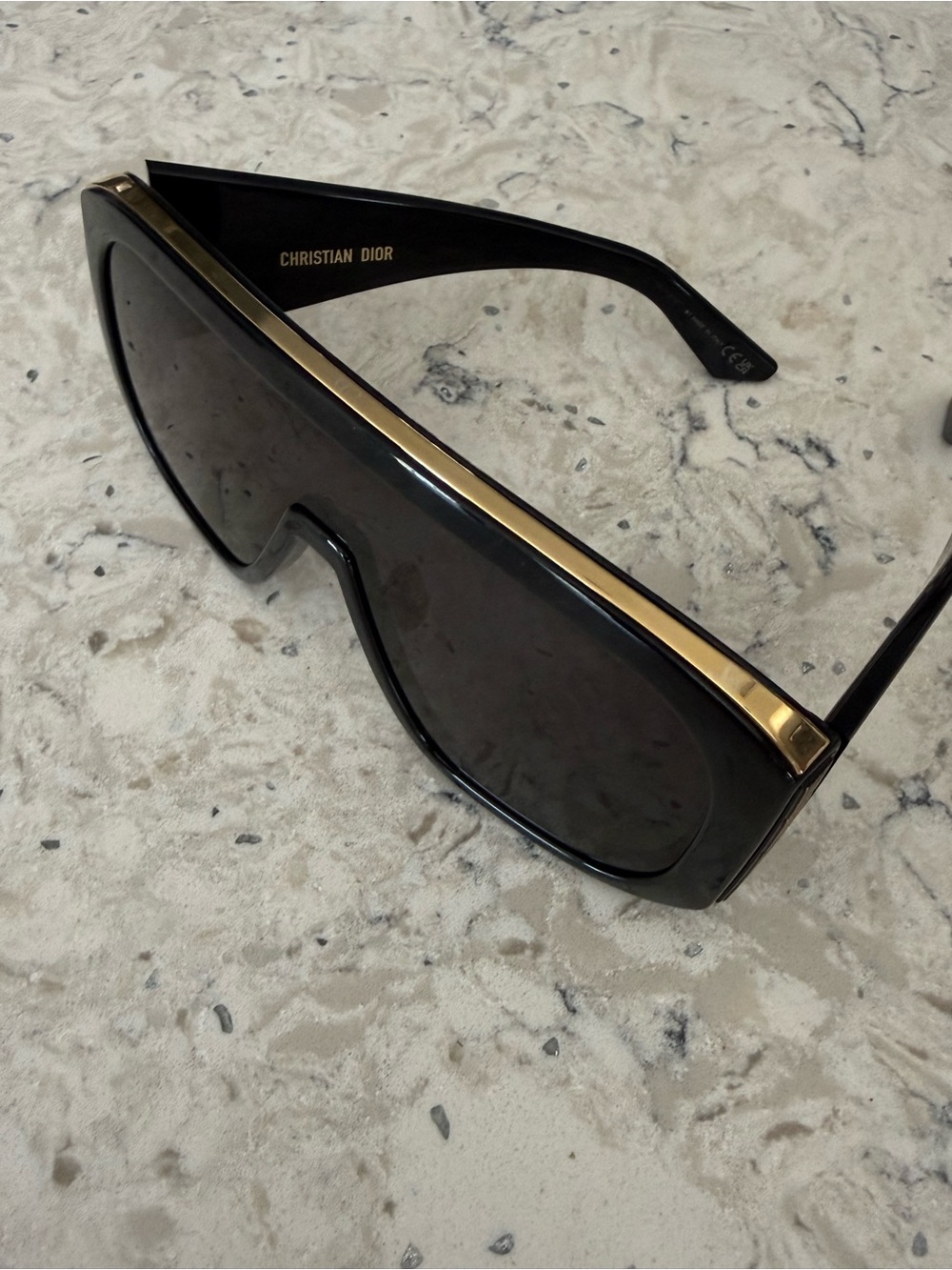 Christian Dior Oversized Black Shield Sunglasses - Picture 2 of 3